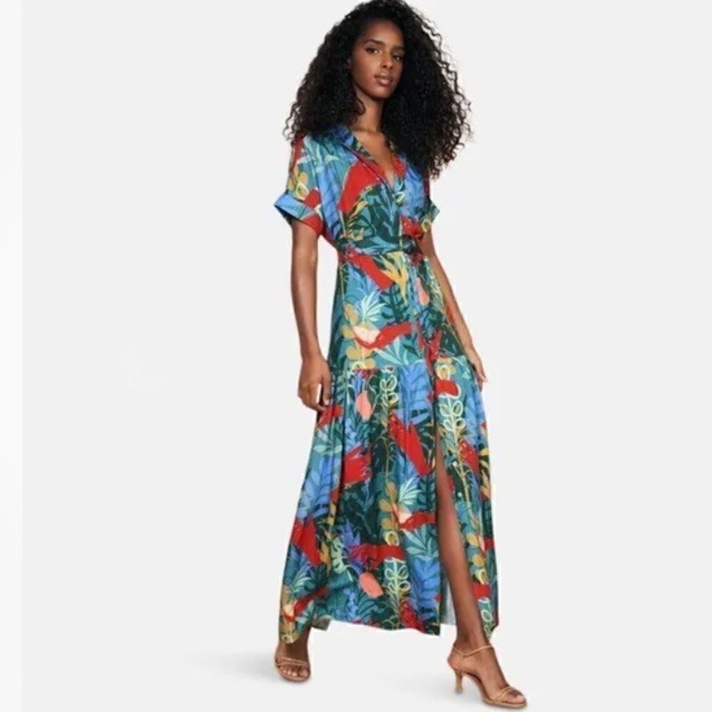 HUTCH anthropologie palm print maxi dress size small